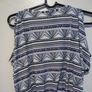 Medium multi color blouse open shoulder